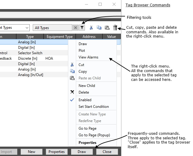 Tag Browser Commands